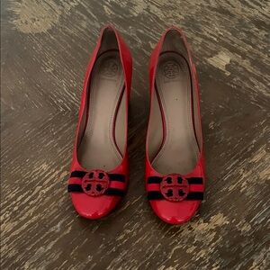 Tory Burch Red and Black Heels